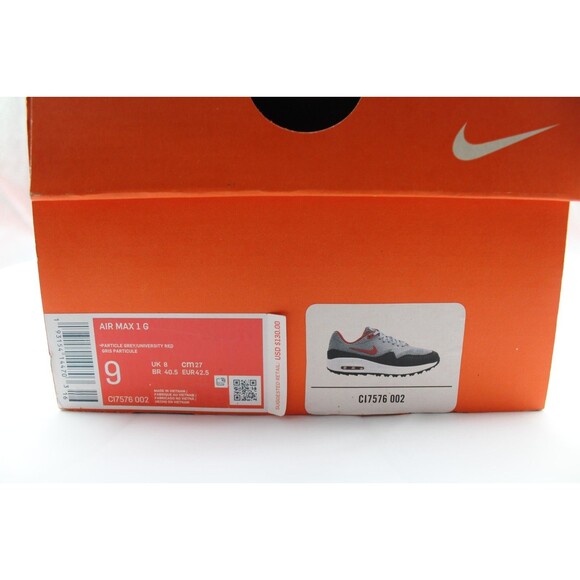 Nike Air Max 1 G Golf Shoes Particle Grey University Red CI7576-002 Men\'s Size 9 main image 4